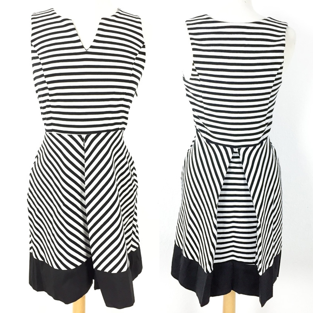 Maison Jules Dress Textured Fit-and-flare Black